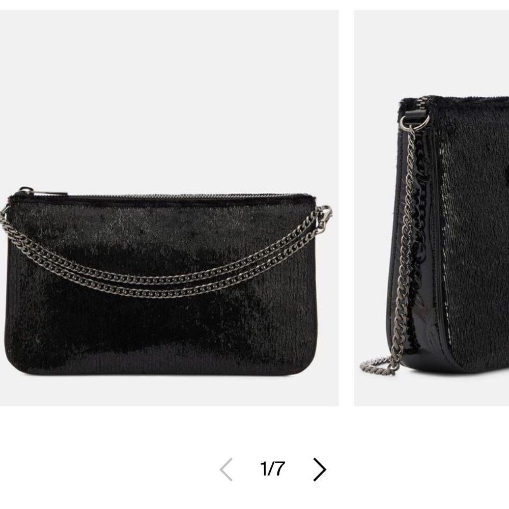 Christian Louboutin Womens Black Loubila Clutch Pouch genuine leather